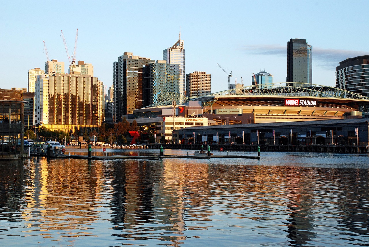 Docklands skyline in Melbourne