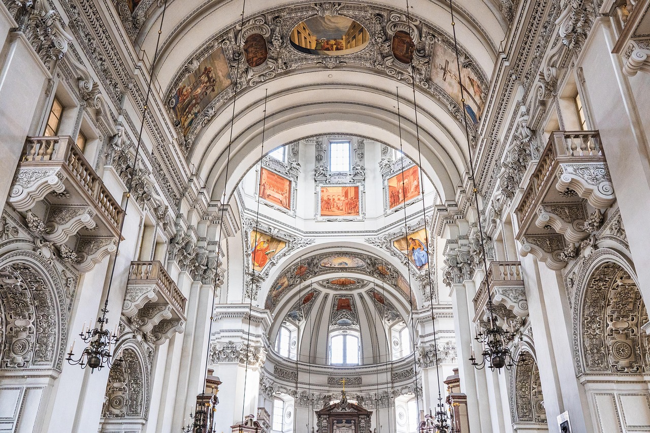 Salzburg Cathedral Baroque interior and façade