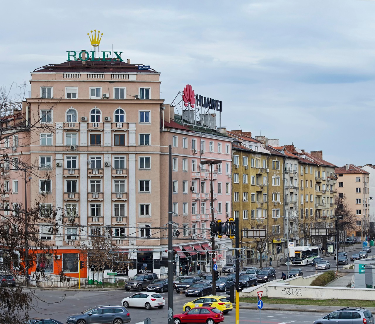 Architecture and streets in Sofia Bulgaria