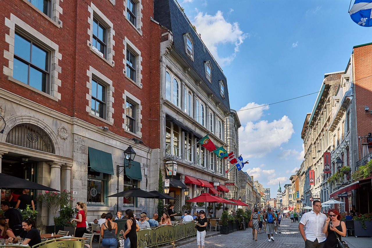 Cafe terrace on a Montreal street