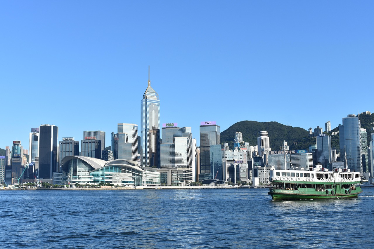 Star Ferry crossing Victoria Harbour Hong Kong