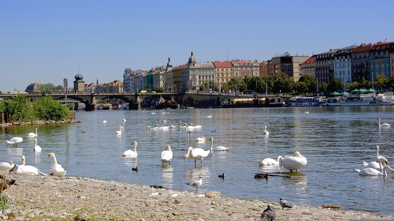 Smichov riverside in Prague