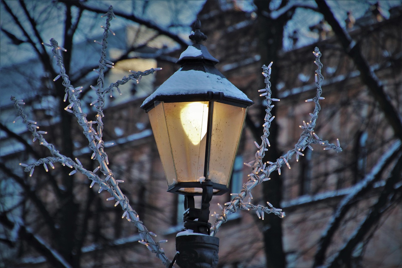 Snowy winter street in Helsinki