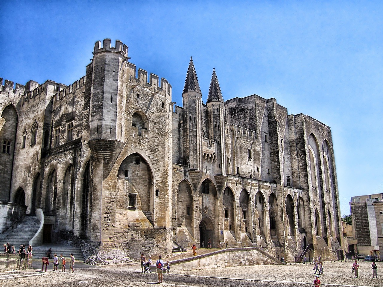 Historic center of Avignon near Palais des Papes