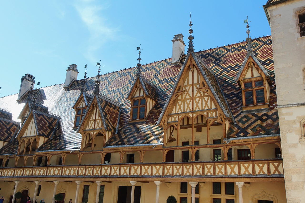 Hospices de Beaune with colorful tiled roof