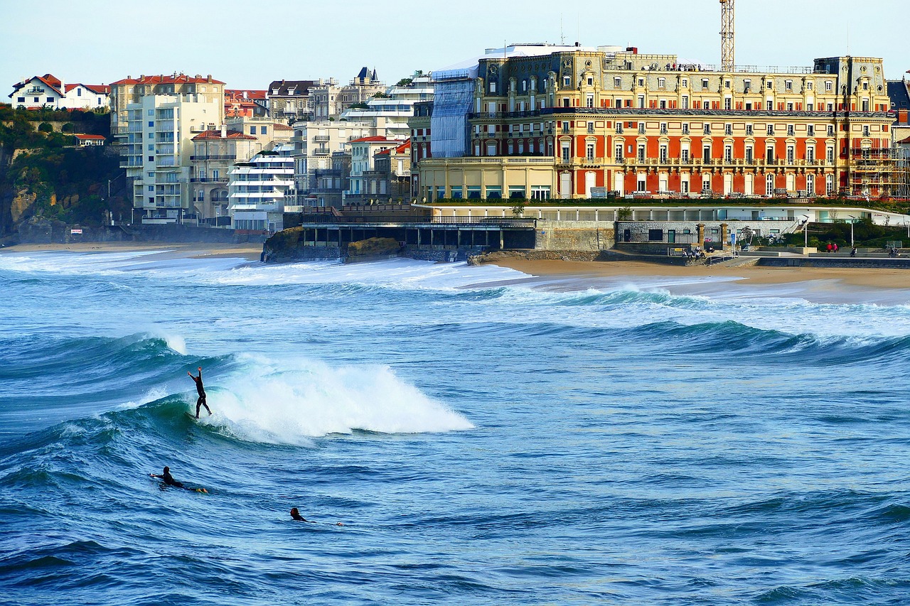 Biarritz lighthouse on the cliff