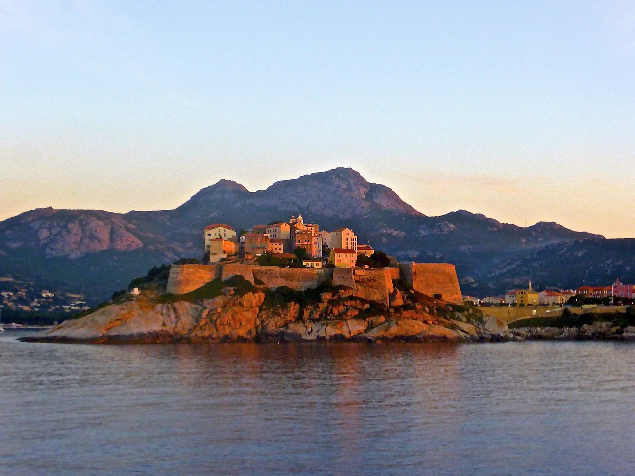 Citadel of Calvi ramparts and sea view