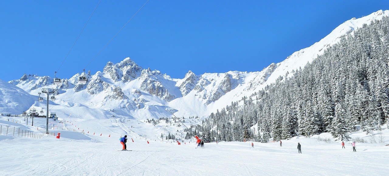 Panoramic view of Les 3 Vallées ski area from Courchevel