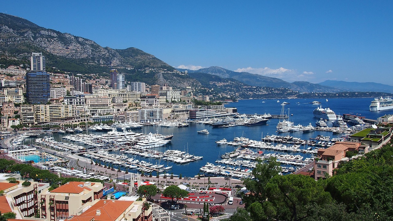 Monaco harbor with yachts