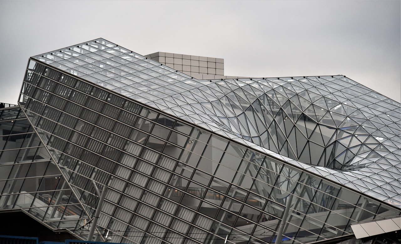 Modern architecture in Lyon Confluence district