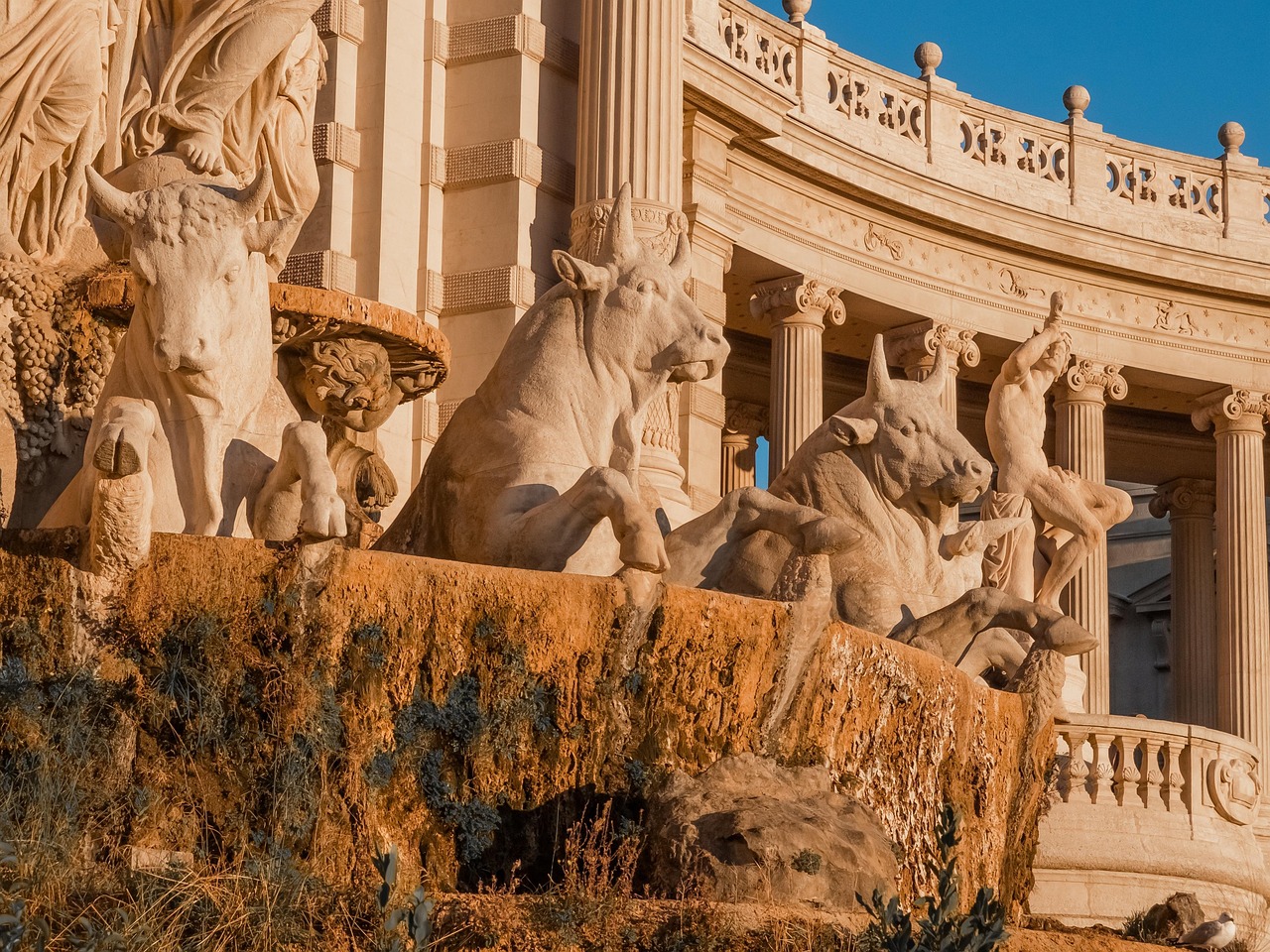Palais Longchamp monument and fountain in Marseille