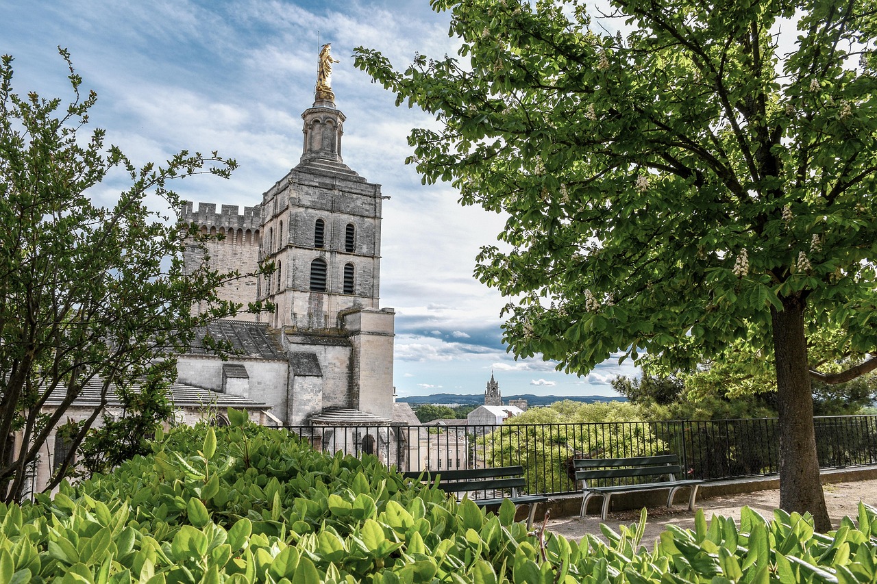 Notre-Dame des Doms and Jardin des Doms above the Palace of the Popes