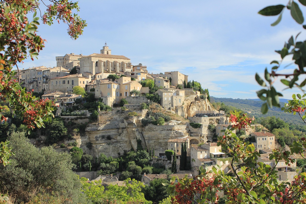 Gordes hilltop village at sunset