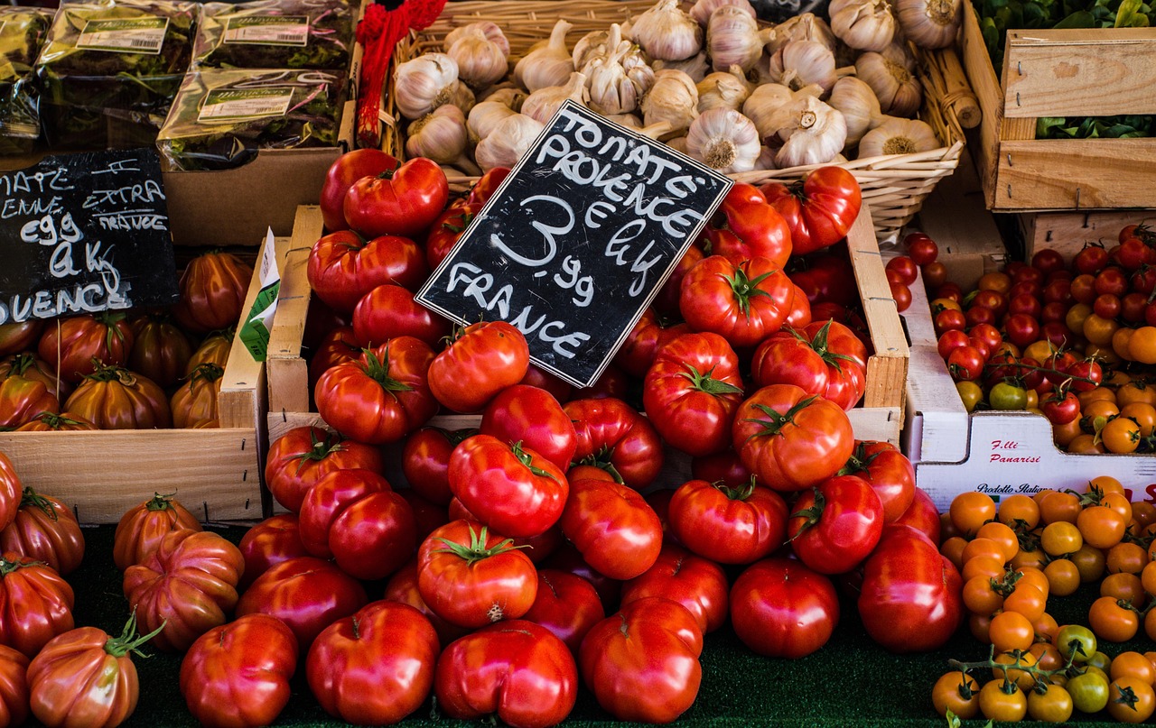 Provence food market with local produce