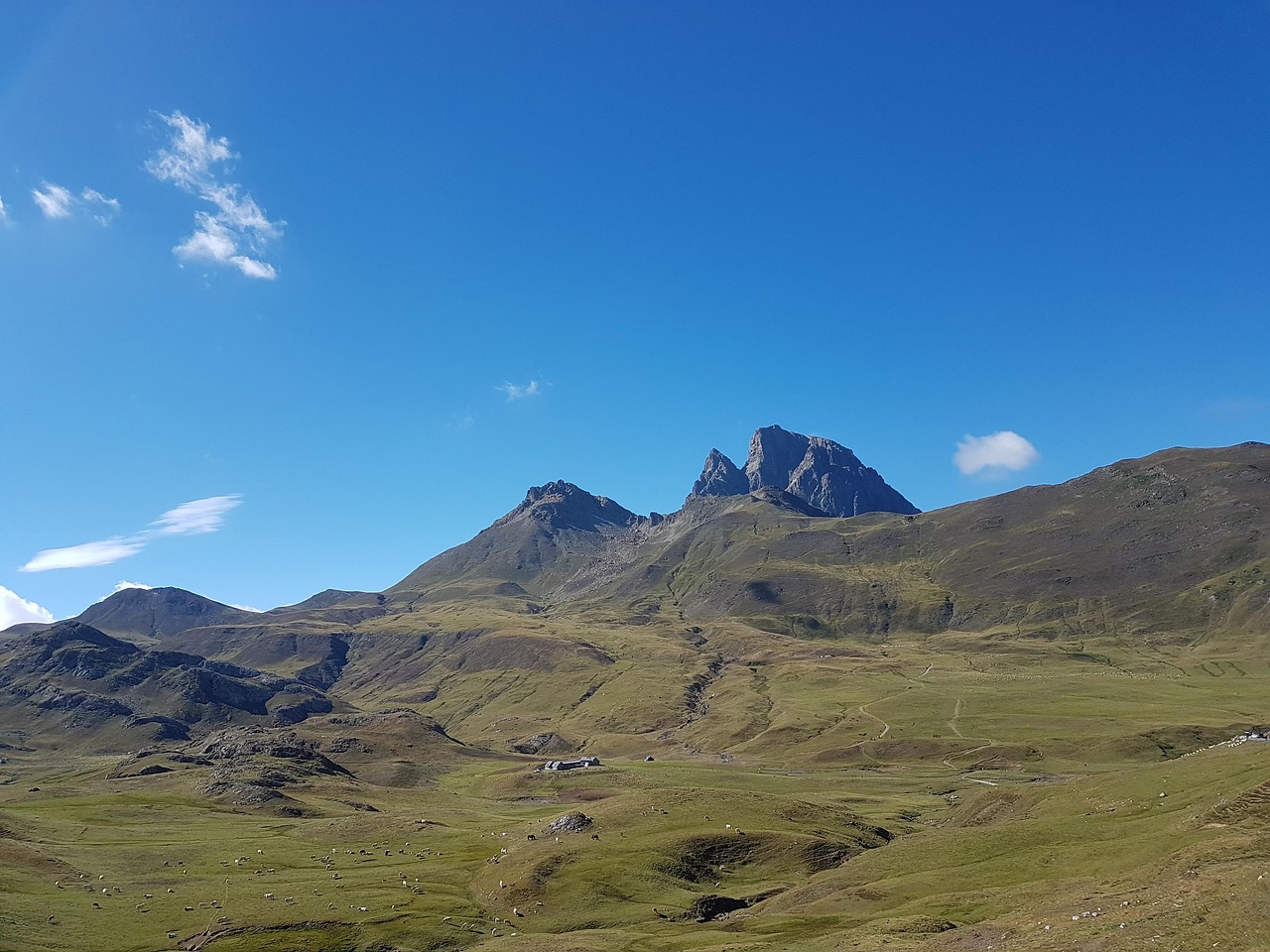 Pic du Midi d'Ossau above Ossau valley lake