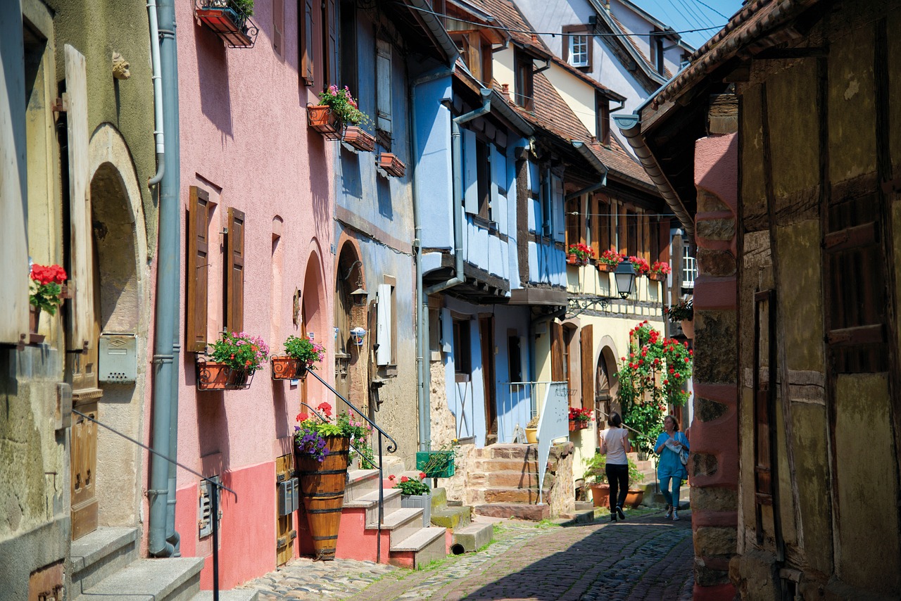 Old town streets of Riquewihr