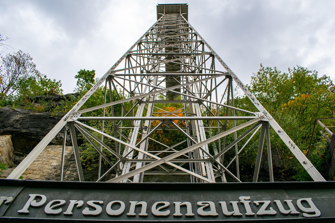 Historic passenger elevator tower in Bad Schandau