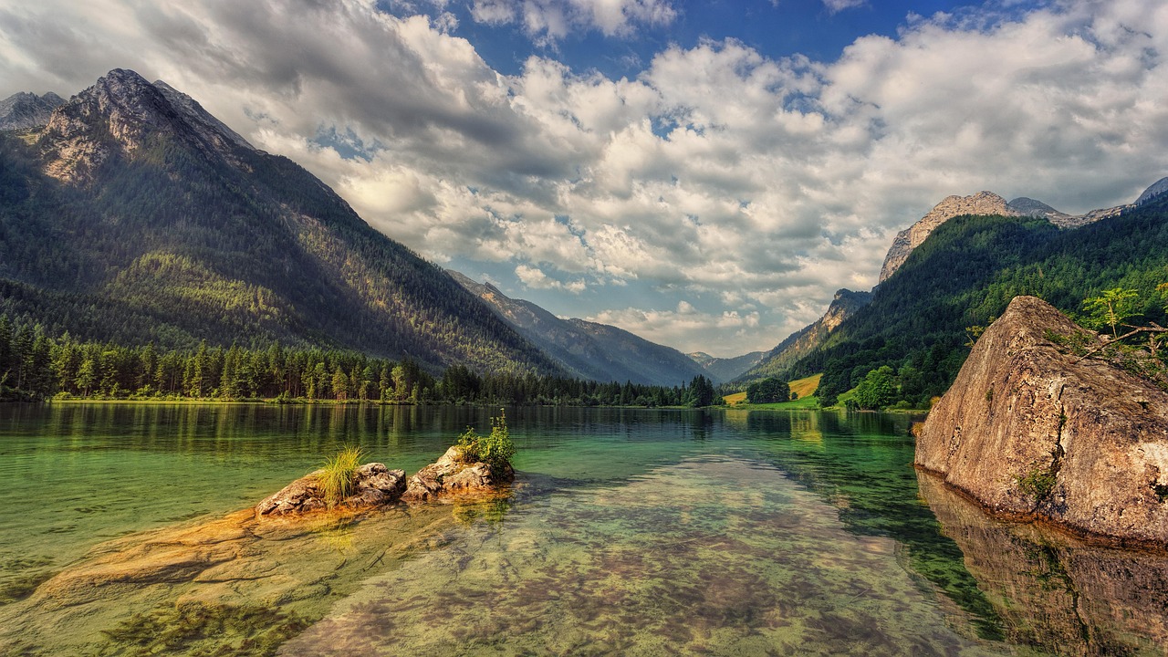 Panoramic view of Berchtesgaden and mountains