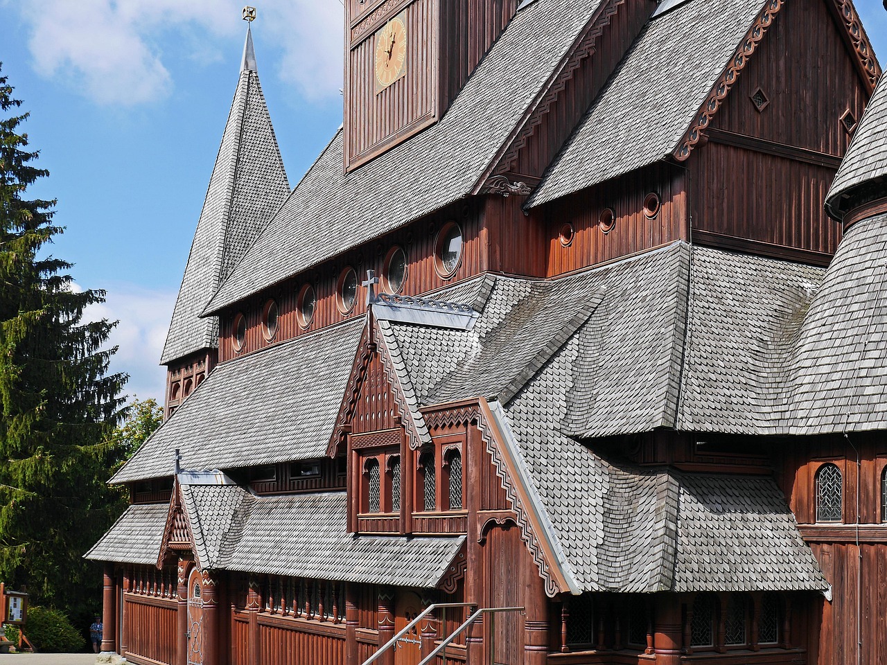 Wooden stave church in Hahnenklee near Goslar
