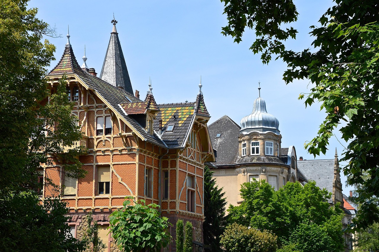 Historic architecture in Weststadt Heidelberg
