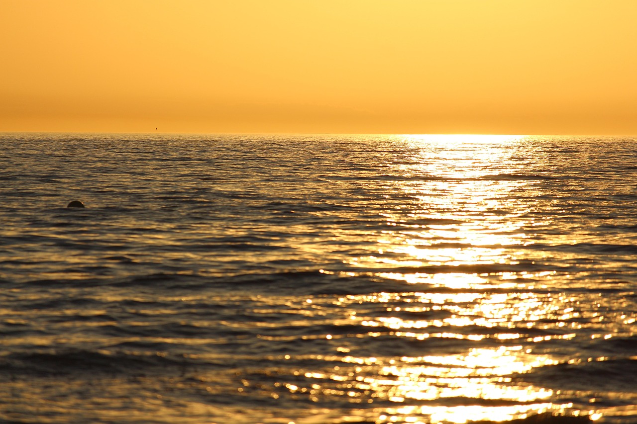 Sunset over the Baltic Sea from Hiddensee beach