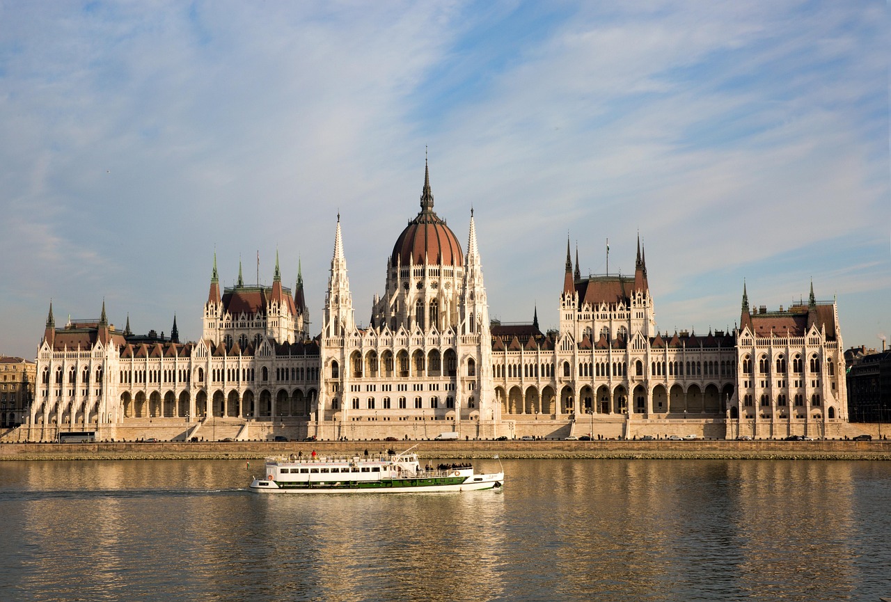 Budapest skyline with Parliament and Danube River