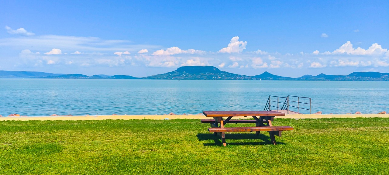 Lake Balaton lakeside view in Hungary