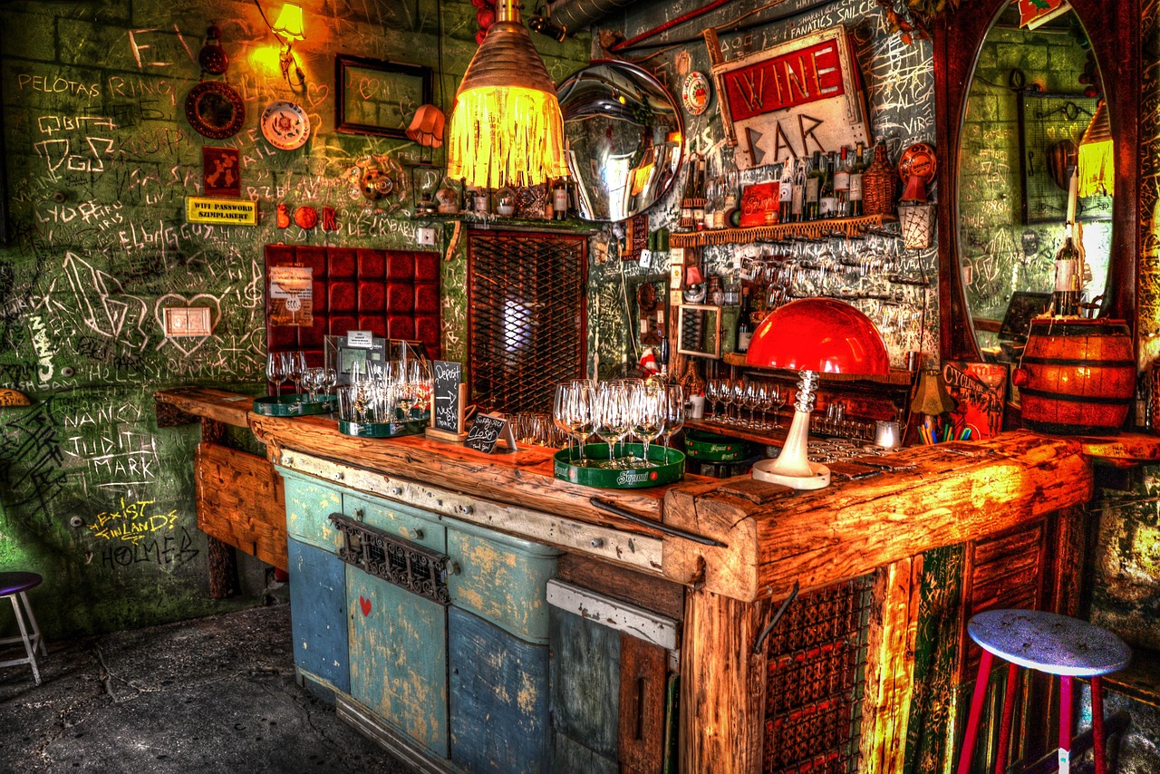 Ruin bar in Budapest, Hungary