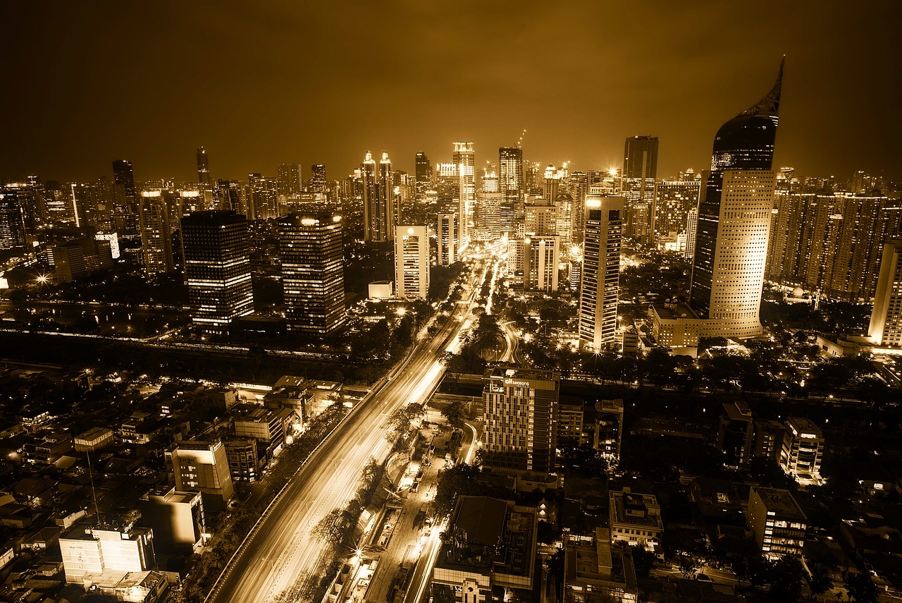 Busy traffic on Jakarta highway