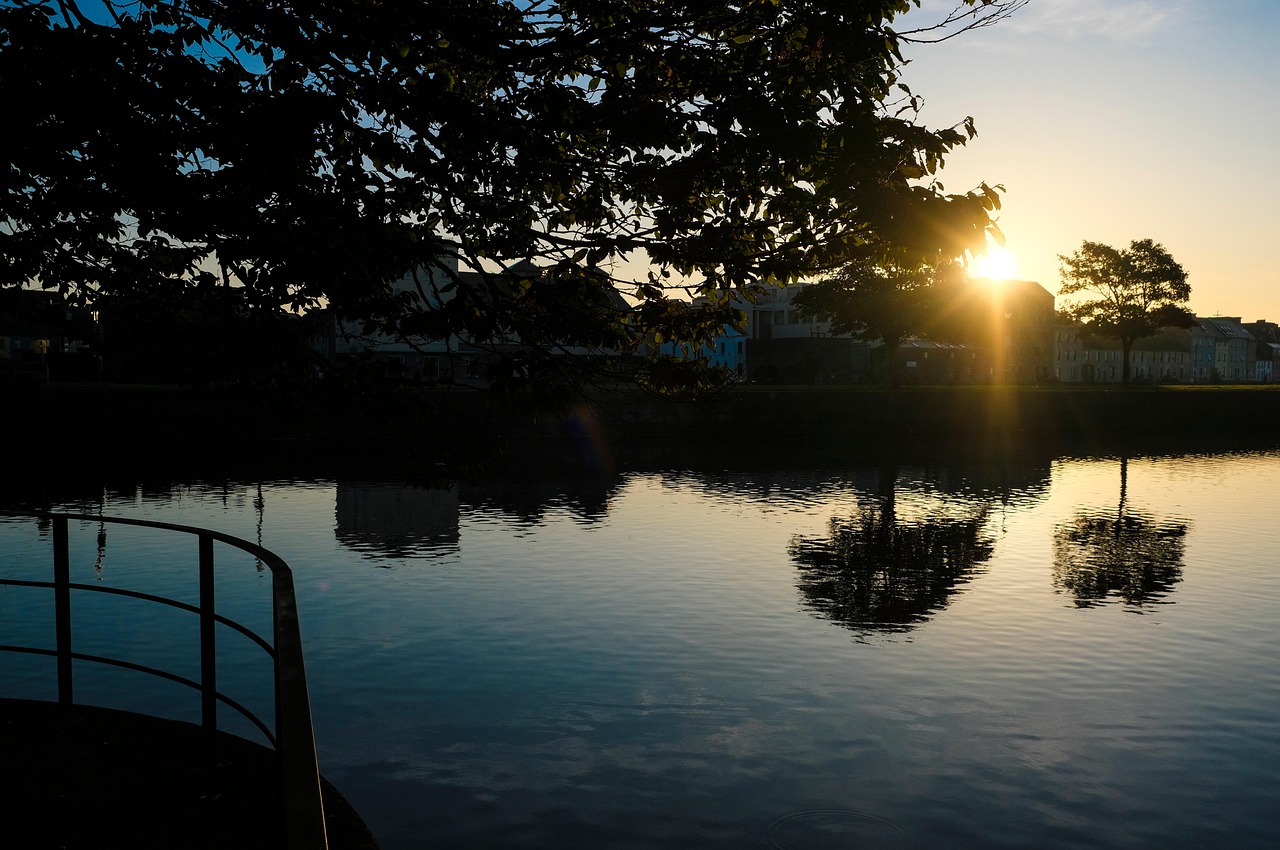Twilight cityscape of Galway, Ireland