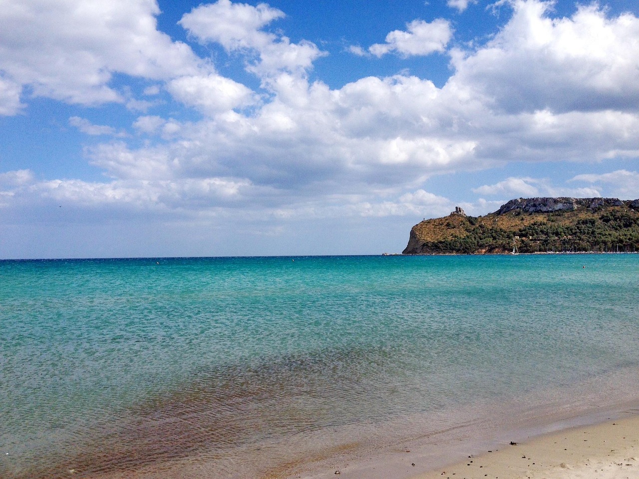 Poetto Beach in Cagliari, Italy