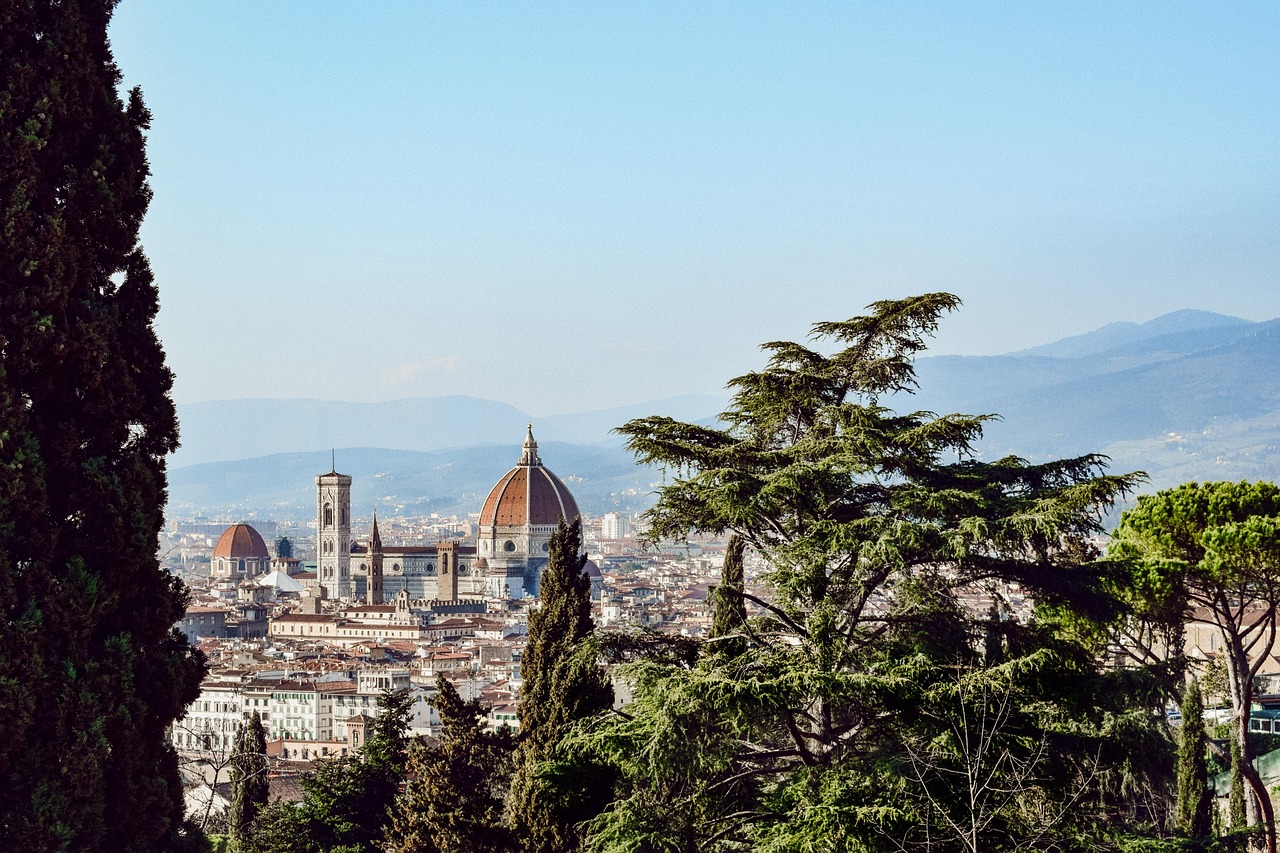 Panoramic view of Florence Duomo and rooftops