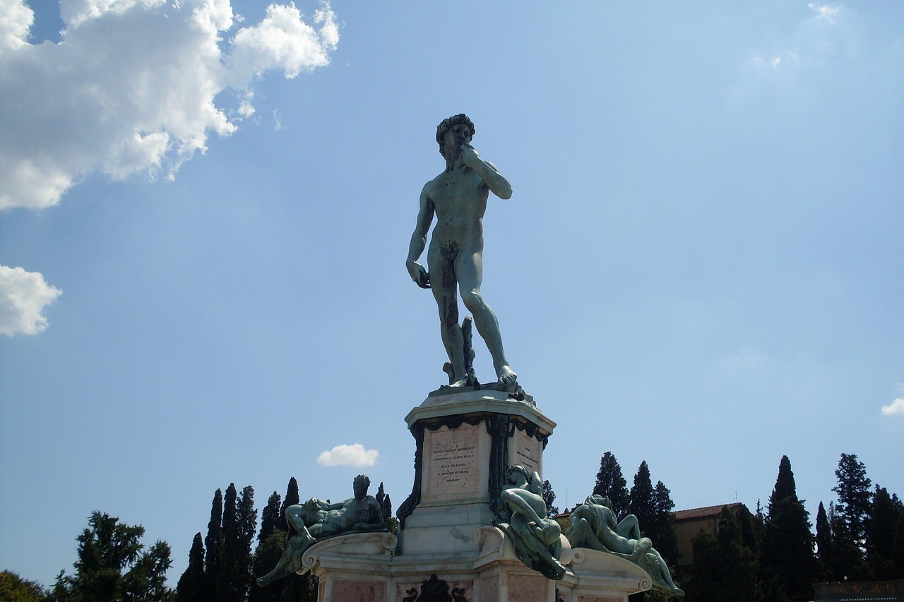 Bronze David replica at Piazzale Michelangelo in Florence