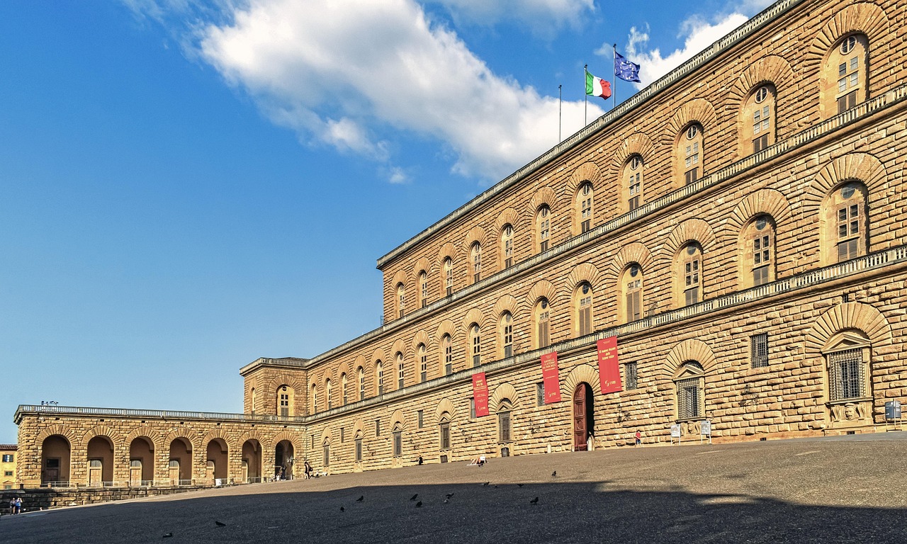 Pitti Palace facade in Florence