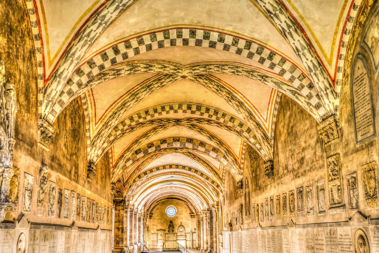 Interior of Santa Maria Novella church in Florence