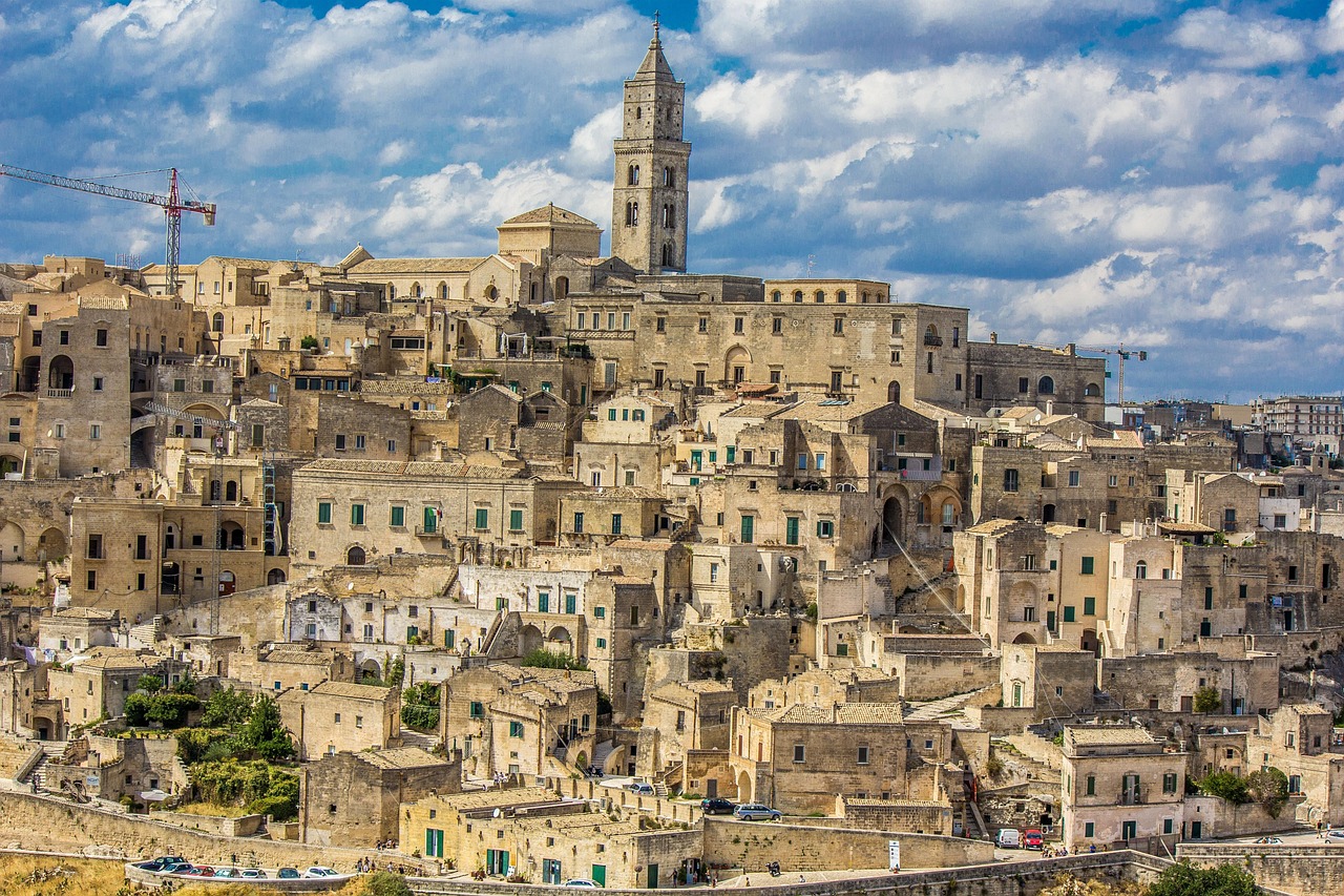 View over Sasso Barisano cave houses and churches