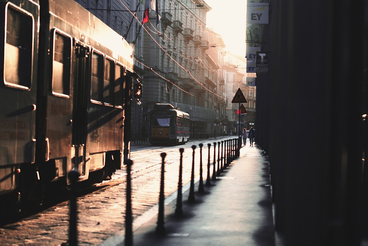 Traditional tram in Milan