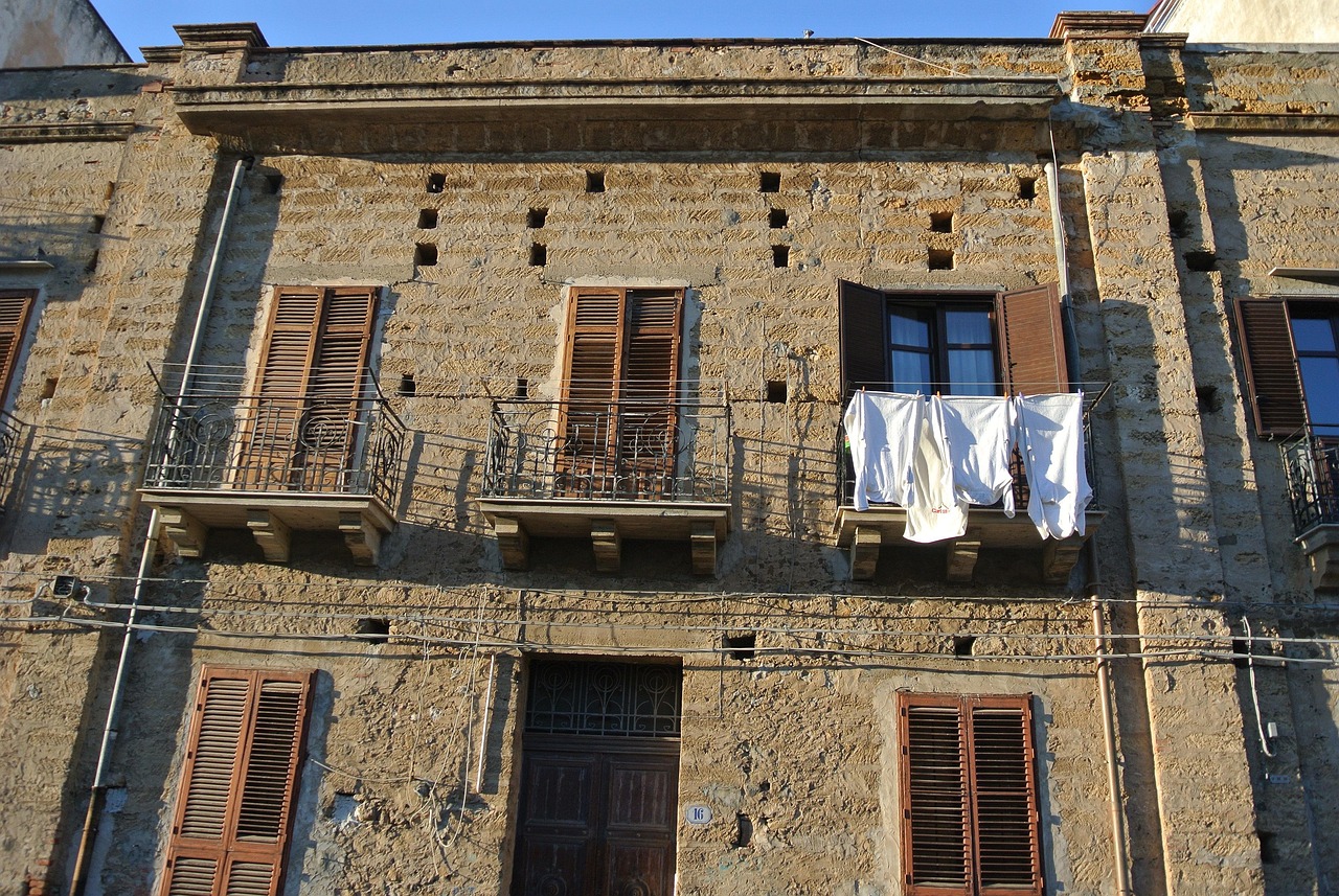 Palermo old town street and market