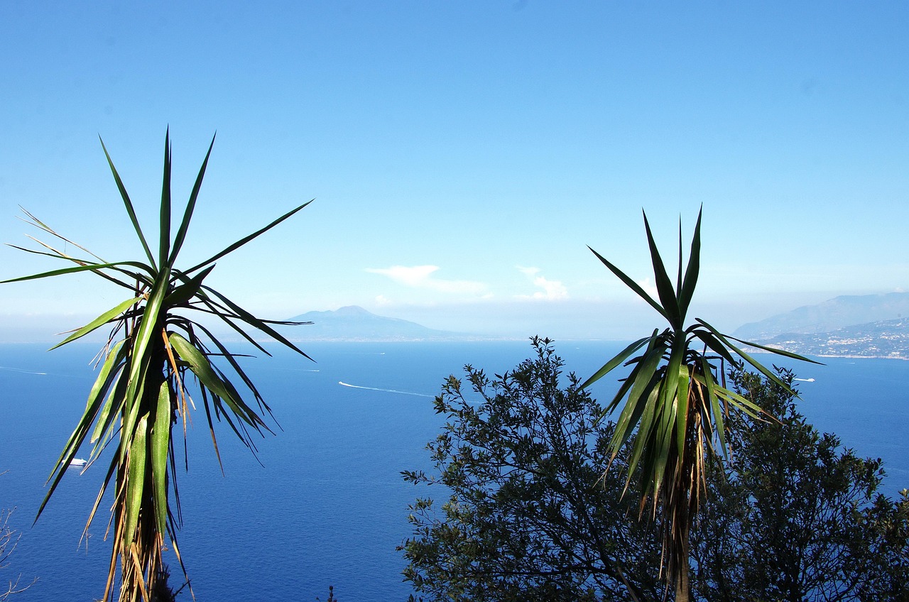 Panoramic view of Bay of Naples from Sorrento area