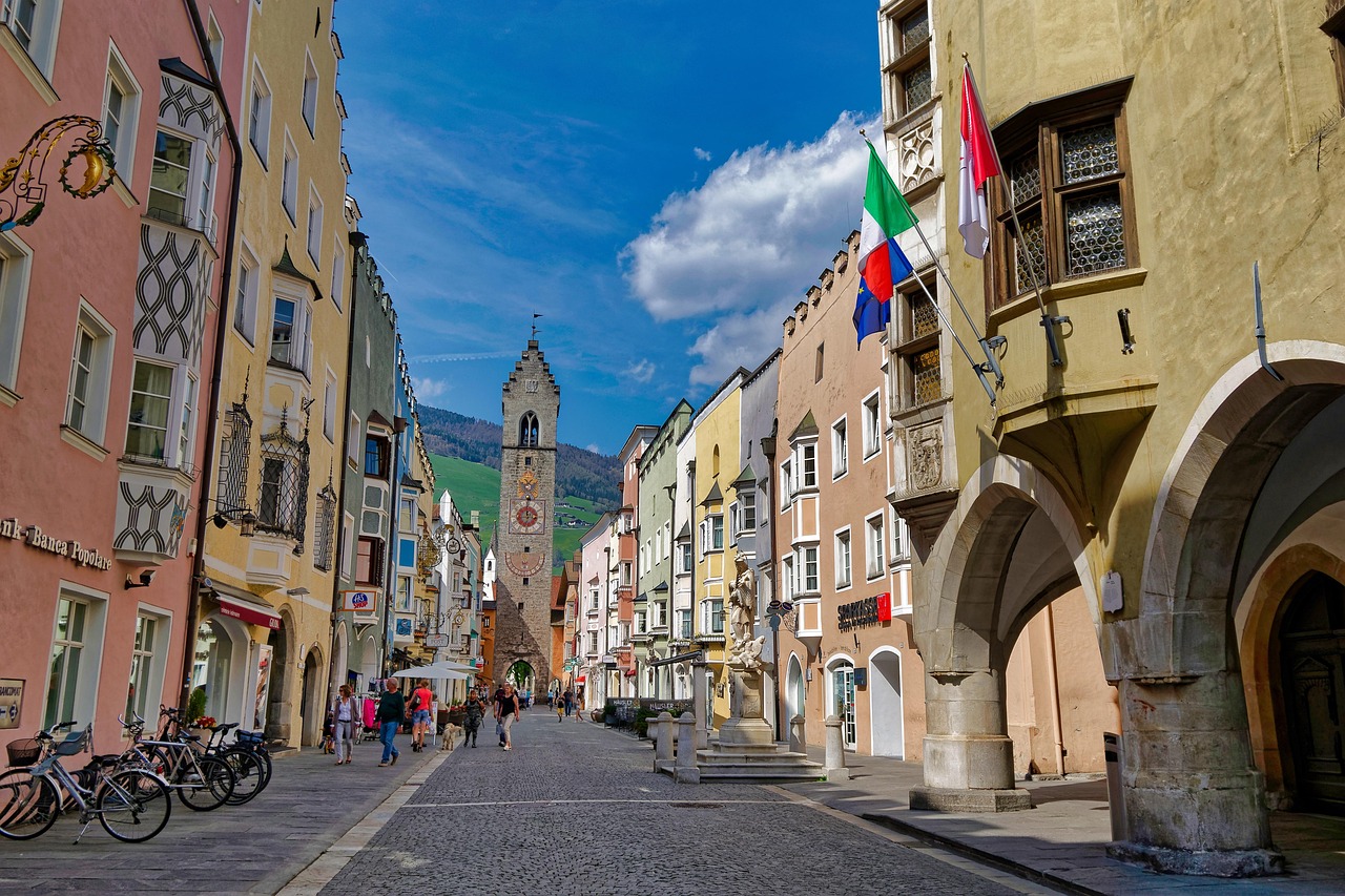 Vipiteno Old Town colorful main street