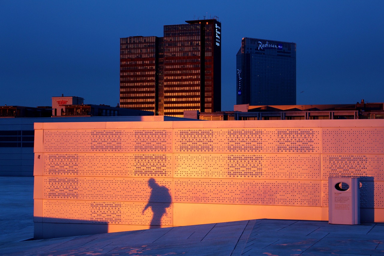Oslo Opera House at sunset