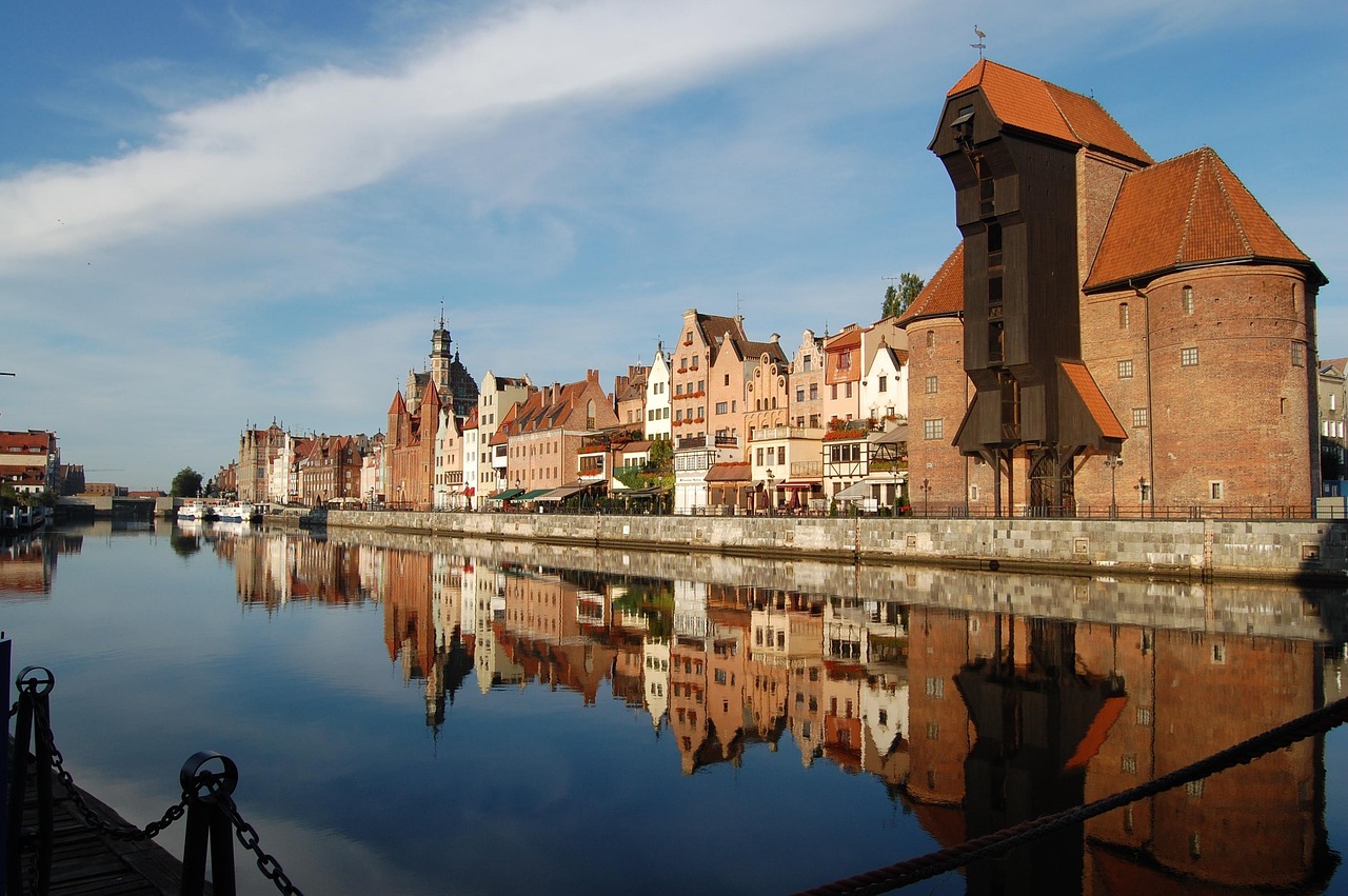 Medieval crane on Motlawa River in Gdansk