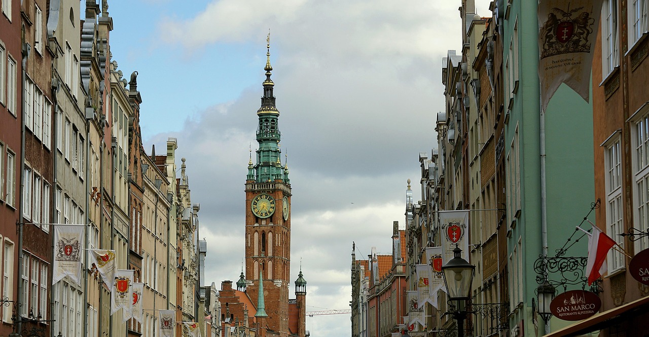 St. Mary's Basilica Gdansk interior and tower view
