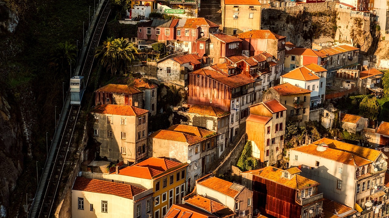 Rooftop view over different neighborhoods in Porto