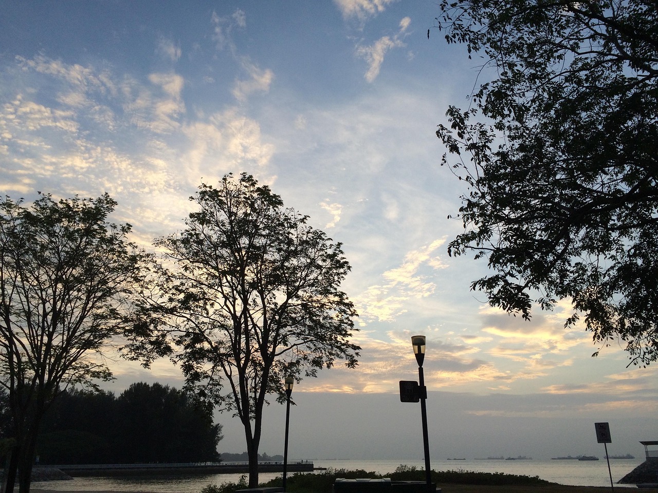 East Coast Park cycling path and beach