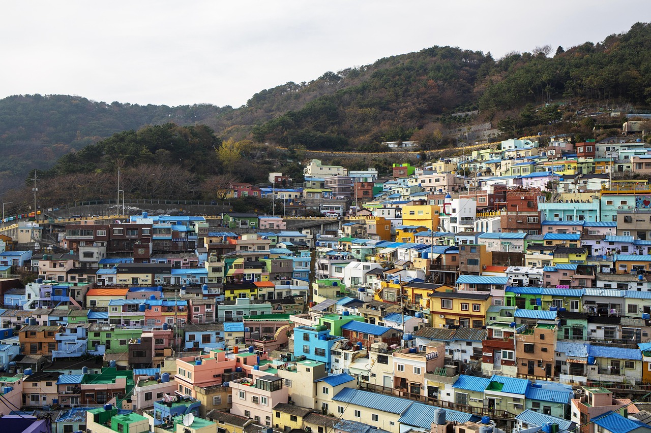 Panoramic view of Gamcheon Culture Village Busan