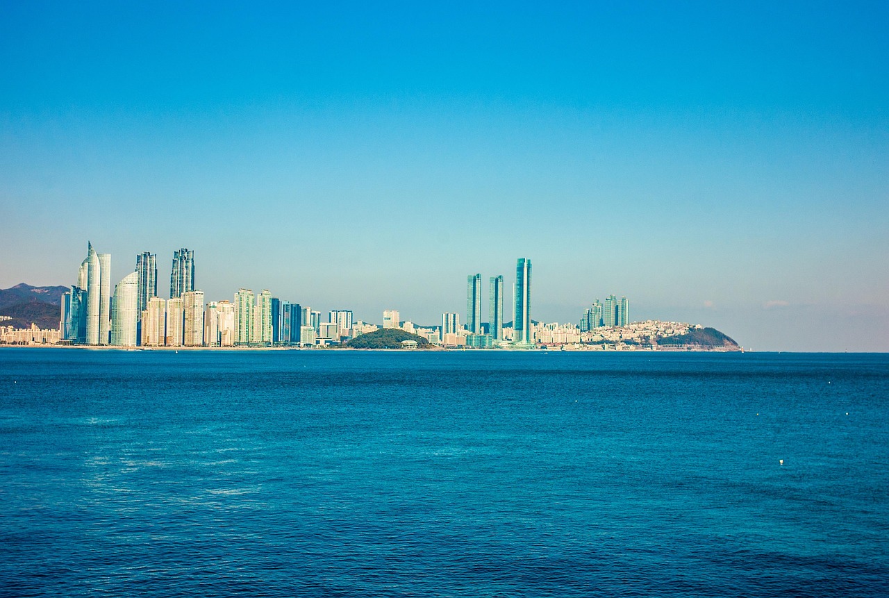Haeundae skyline and beach Busan