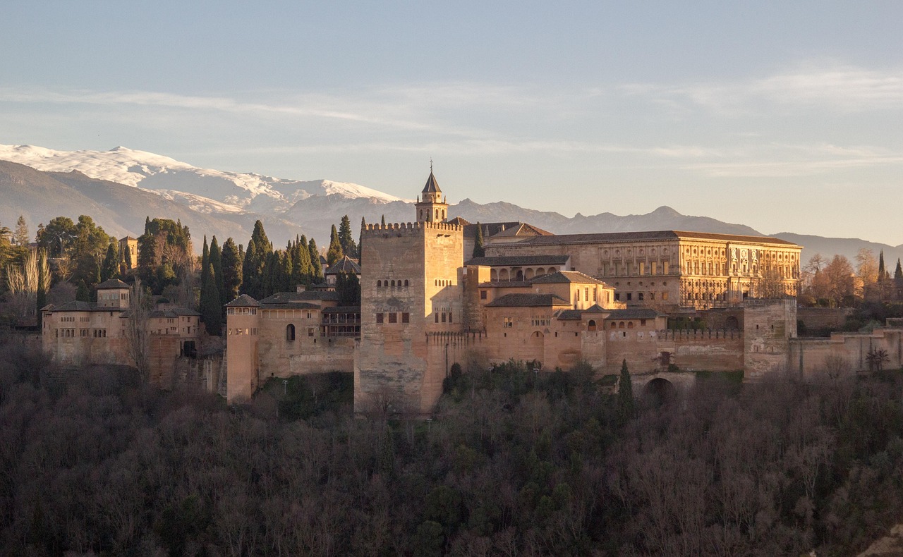 Alhambra of Granada seen from Mirador de San Nicolas