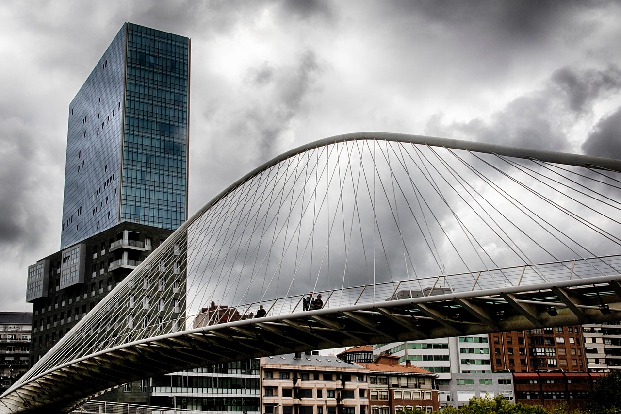 Zubizuri Bridge in Bilbao