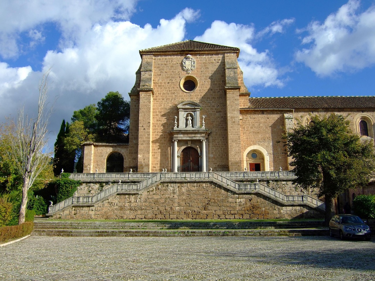 Historic monastery architecture in Granada Spain